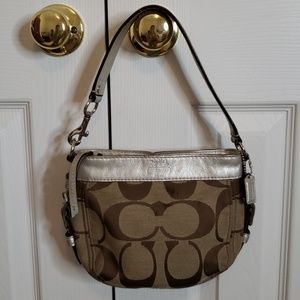 Authentic Coach Small Silver Zoe Purse